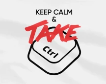 Футболка айтішника «Keep Calm & Take Control», з клавішею CTRL